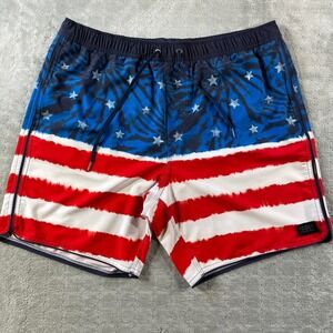 ONeill Swim Trunks Shorts Mens XL American Flag Tie Dye Beach‎ Summer Vacation
